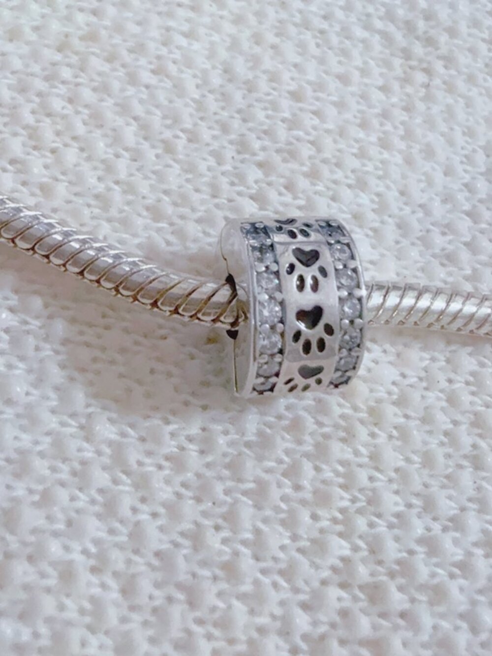 Paw print Clip Charm, Dog Charm Animal S925 Silver Charm For Pandora Bracelet - Picture 4 of 9